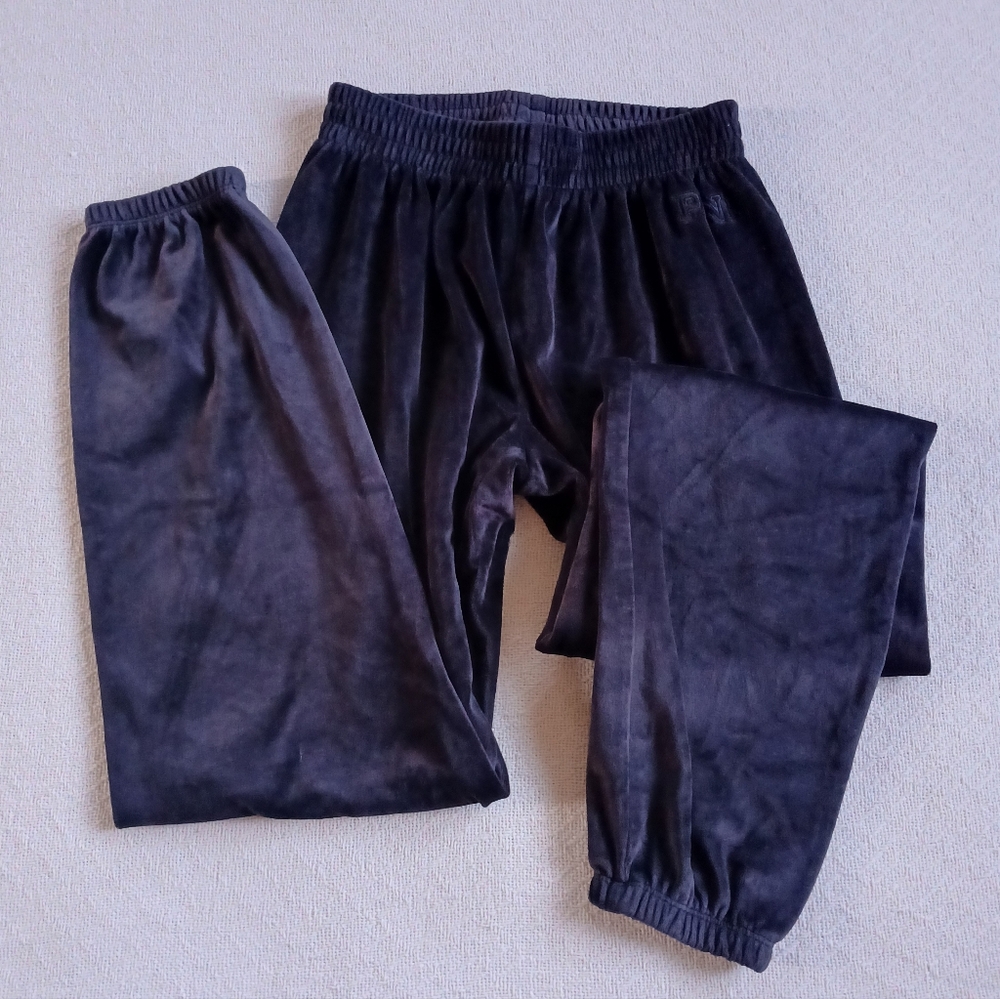 PINK ♡ velour lounge pant joggers xs black victorias secret comfy winter retro